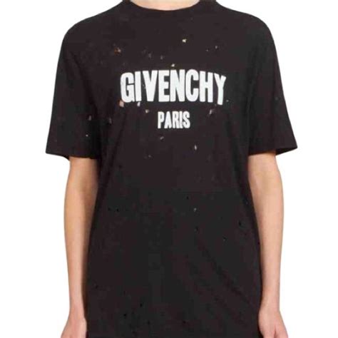 black and red givenchy shirt|Givenchy t shirt with holes.